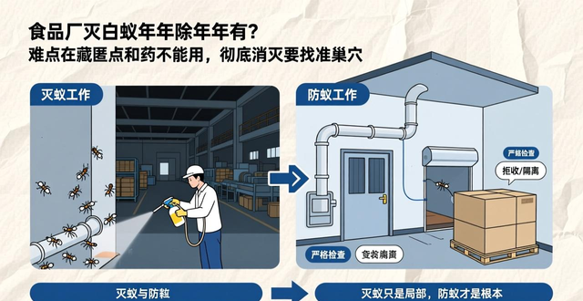 灭厂食品白蚁防治方法_灭除白蚁公司_食品厂灭白蚁